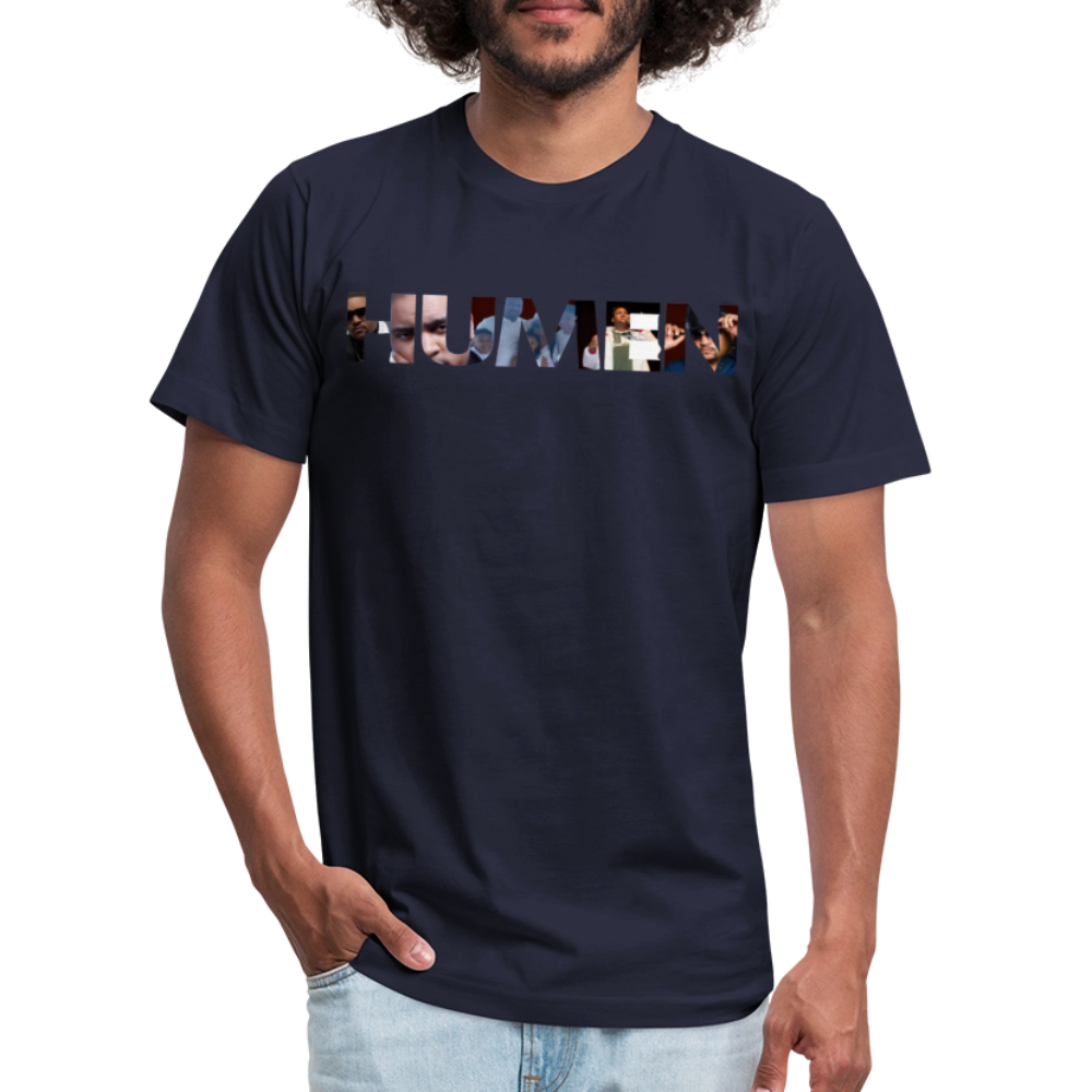 HUMEN Collage Logo Designer Tee - navy