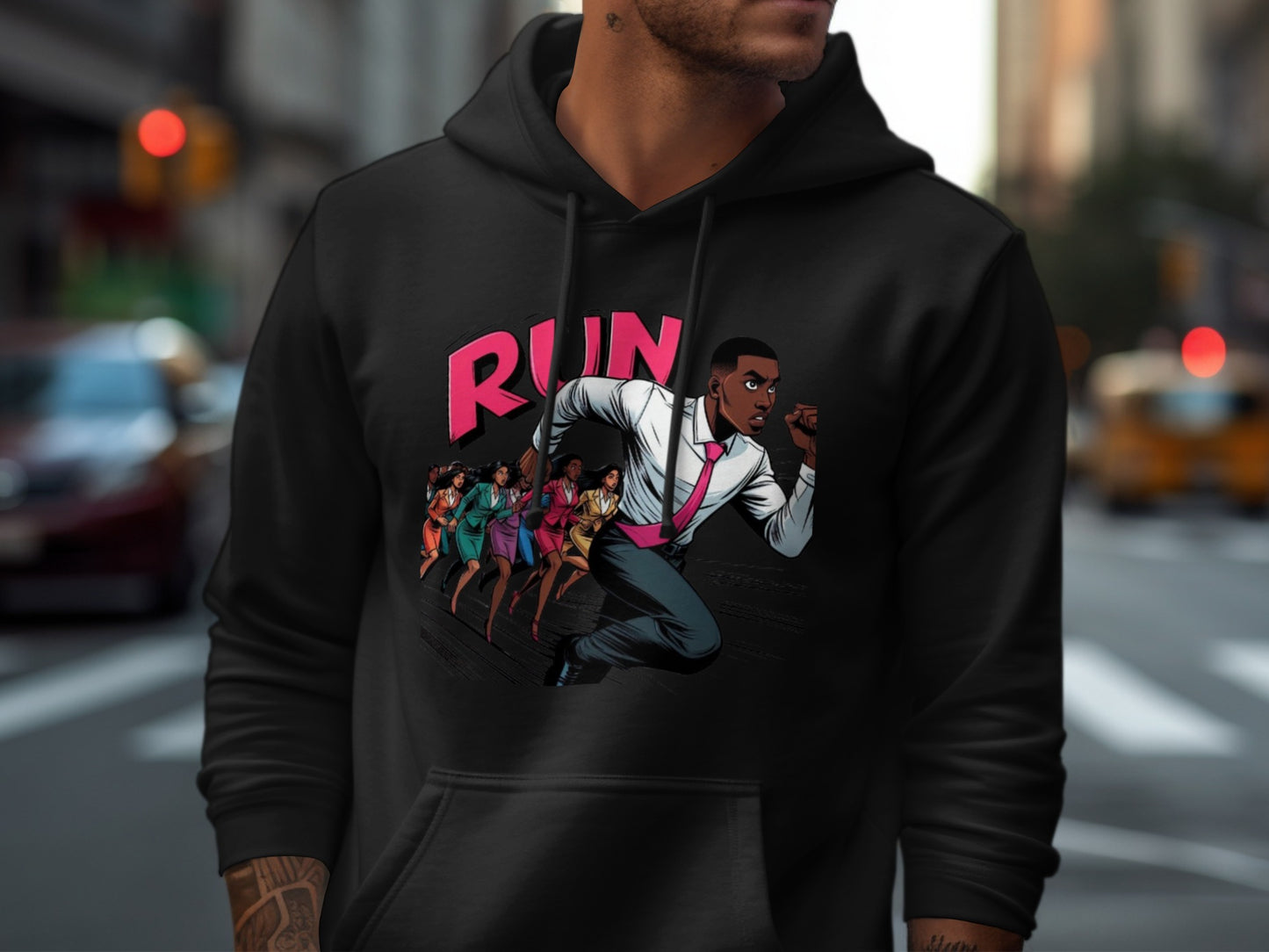 Run Graphic Sweatshirt with Colorful Design